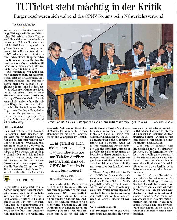 Podiumsdiskussion zum Thema ÖPNV